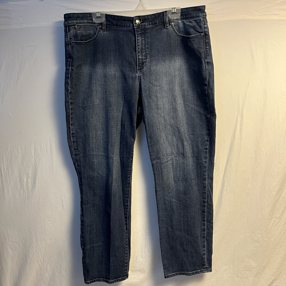 Talbots Jeans Women's Size 18L Flawless Slim Ankle Curvy Denim Boho Hippie‎